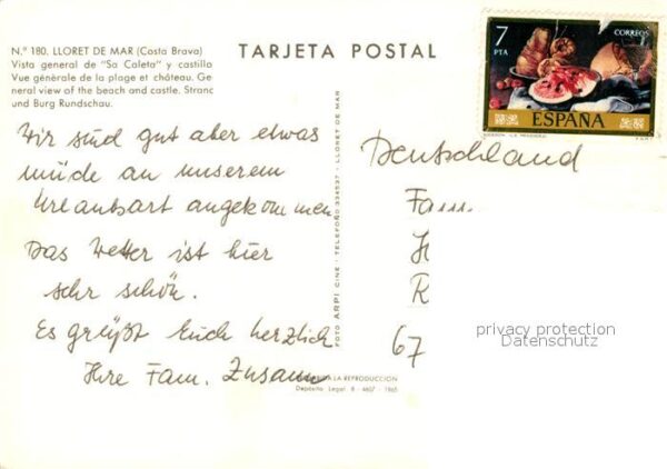 Lloret de Mar Vista aerea de Sa Caleta y castillo – Bild 2