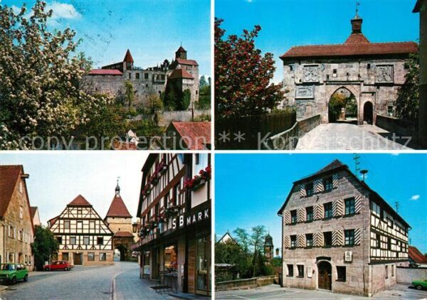 Cadolzburg Teilansichten Fachwerkhäuser Burg