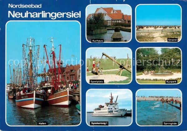 Neuharlingersiel Hafen Fischkutter Kurhaus Spielplatz Sp