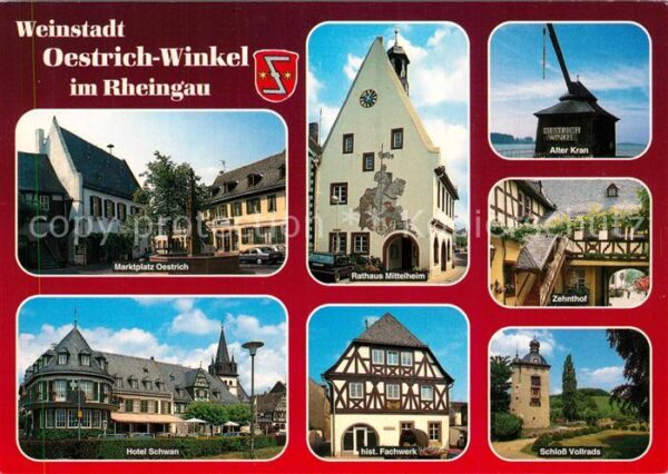 Oestrich-Winkel Marktplatz Rathaus Alter Kran Zehnthof