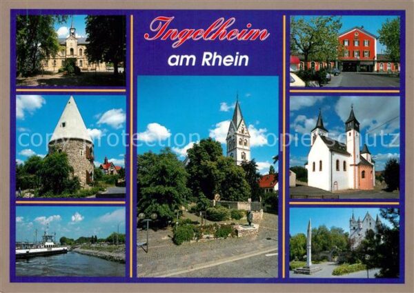 Ingelheim Rhein Rathaus Wehrturm Schiffsanleger Remigiu