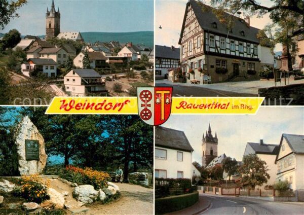 Rauenthal Altstadt mit Kirche Fachwerkhaus Gedenk