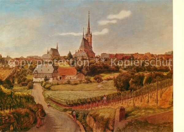 Kiedrich Ansicht mit St Valentinskirche Alte Müh