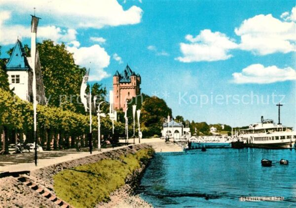 Eltville Rhein Rheinpromenade Bootsanleger Rheindampfe