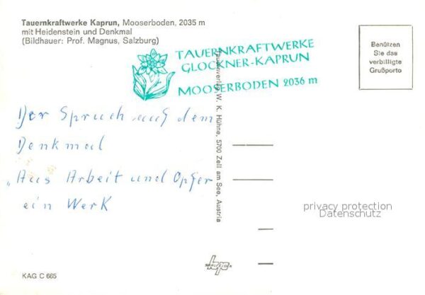 Kaprun Tauernkraftwerke Mooserboden Heidenstei – Bild 2