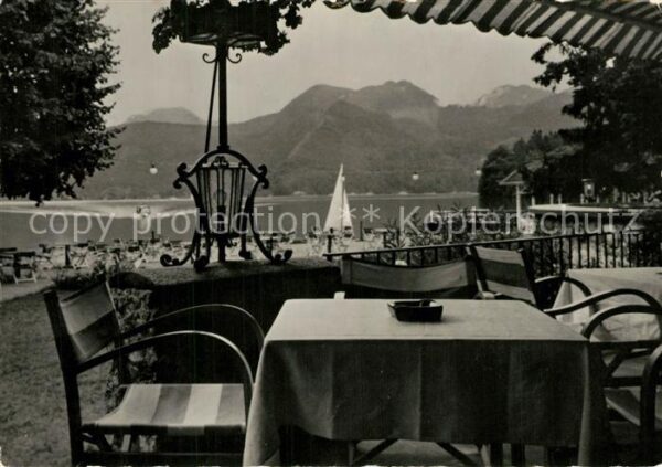 Auhof Innerschwand Strandhotel Pichl Terrasse Alpenblick