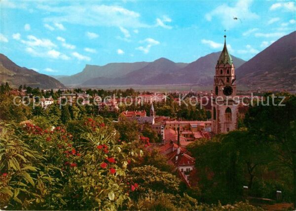 Meran Merano Panorama Blick vom Tappeinerweg auf Pfa