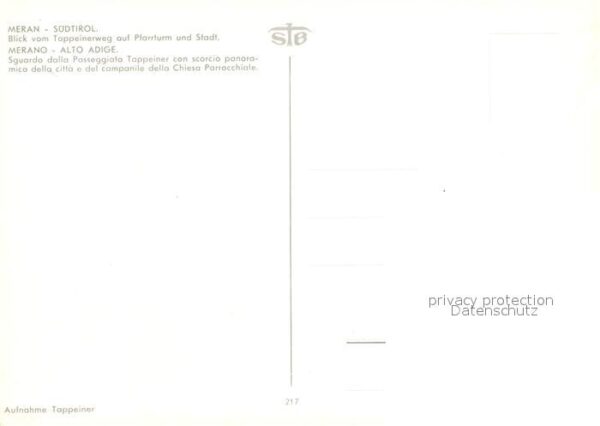 Meran Merano Panorama Blick vom Tappeinerweg auf Pfa – Bild 2