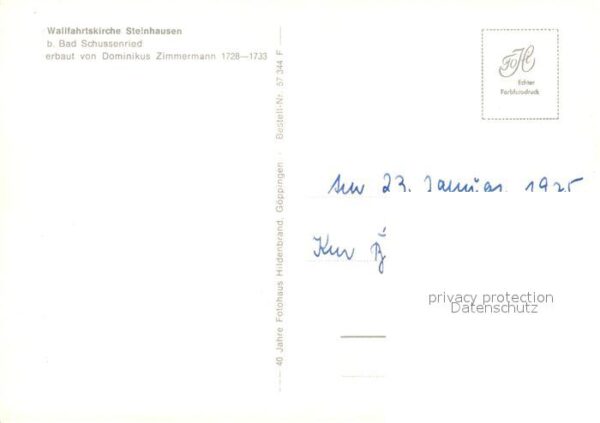 Steinhausen Bad Schussenried Wallfahrtskirche 18. Jhdt. – Bild 2