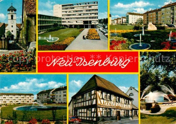 Neu-Isenburg Altstadt Kirche Fachwerkhaus Park Brunn