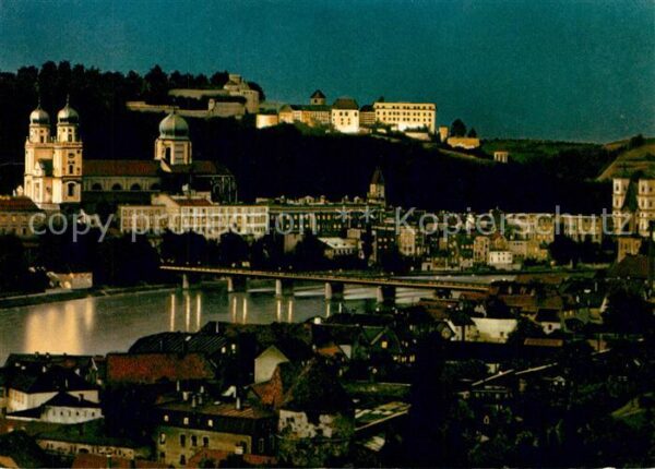 Passau Dreiflüssestadt Nachtaufnahme