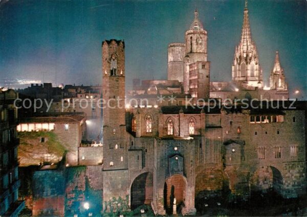Barcelona Cataluna Barrio Gotico de noche