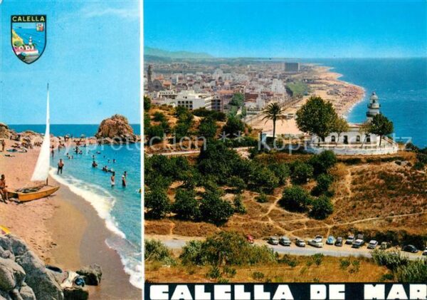 Calella de Mar Strand Küstenpanorama Kirche