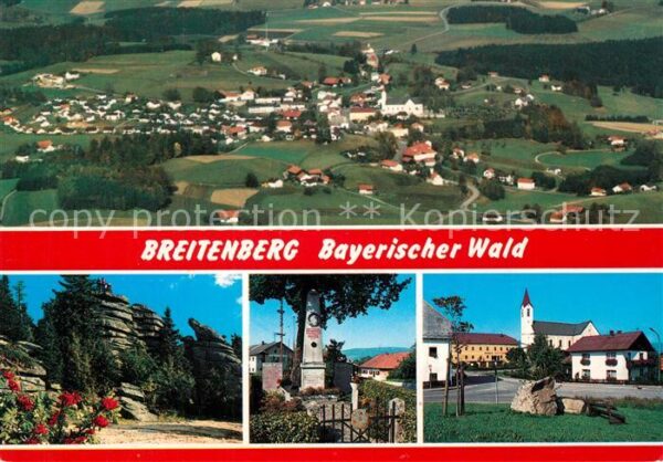 Breitenberg Niederbayern Felsen Grabstätte Ortsmotiv mit Kirche