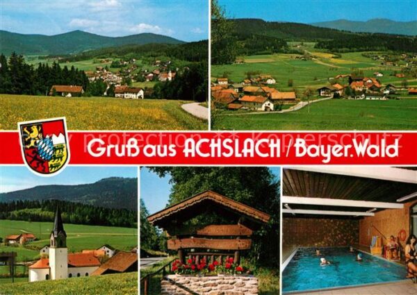 Achslach Landschaftspanorama Kirche Hallenbad