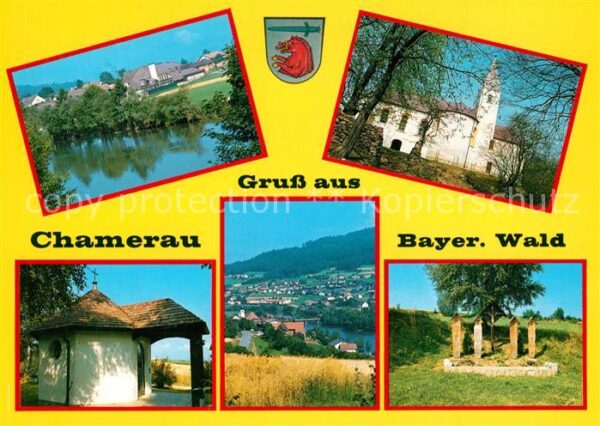 Chamerau Partie am Fluss Kapelle Kirche Grabmal
