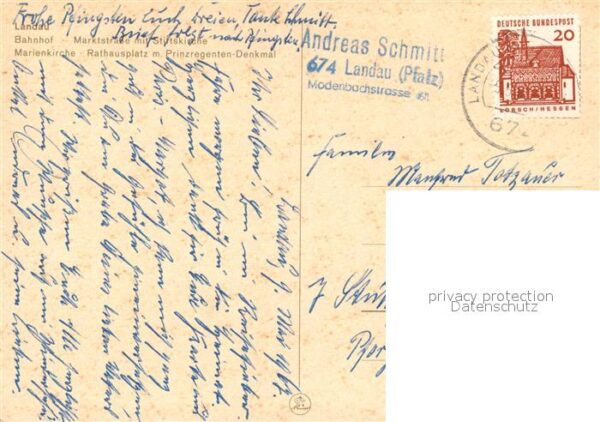 Landau Pfalz Bahnhof Marktstrasse Stiftskirche Marie – Bild 2
