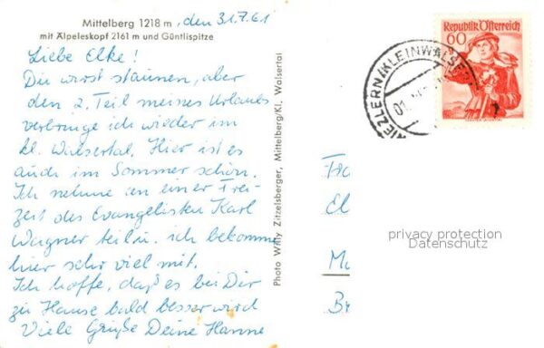 Mittelberg Kleinwalsertal Panorama mit Älpeleskopf und Güntlispit – Bild 2