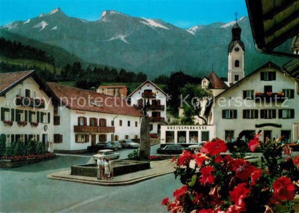 Bad Kohlgrub Ortszentrum Brunnen Kirche Alpenblick