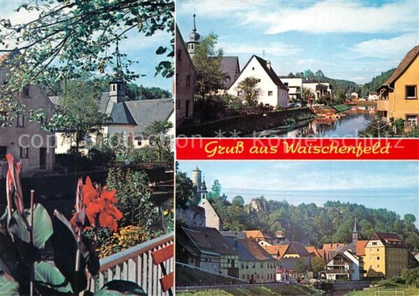 Waischenfeld Häuserpartie an der Wiesent Ortsmotiv m