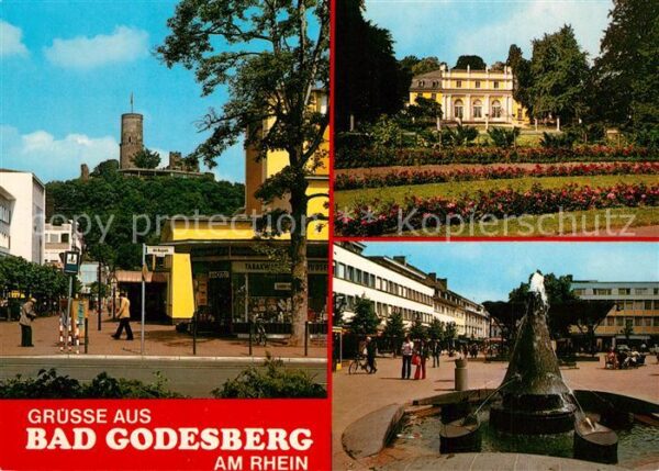 Bad Godesberg Fussgängerzone Brunnen Burg Schloss Par