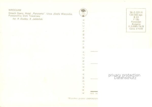 Wroclaw Gmach Opery Hotel Panorama Ulica Jozefa – Bild 2