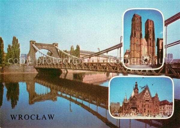 Wroclaw Most Grunwaldzki Katedra Ratusz Oder Br