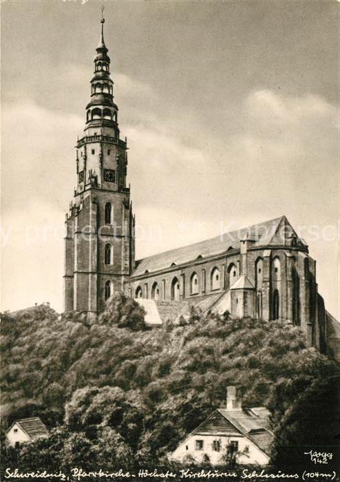 Schweidnitz Pfarrkirche Höchster Kirchturm Schlesie
