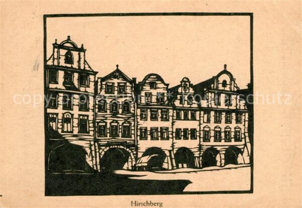 Hirschberg Bergstrasse Giebelhäuser Künstlerkarte