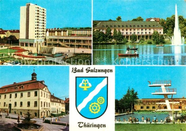 Bad Salzungen Leninplatz Kurhaus Burgsee Rathaus Mark
