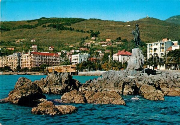 Opatija Abbazia Panorama Statue Hafen