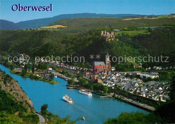 Oberwesel Rhein Panorama Blick zur Schönburg