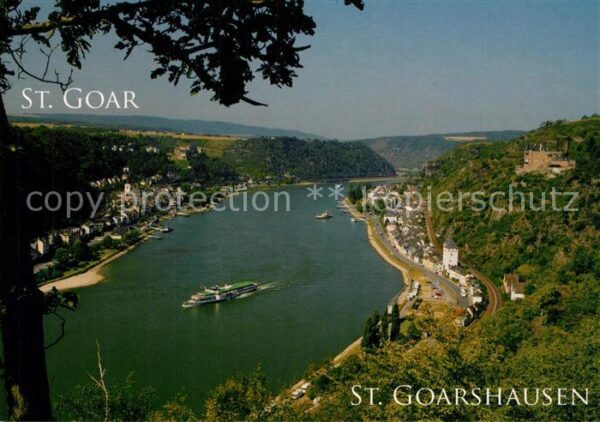 St Goarshausen Panorama Rheintal St Goar Burg Rheinfel