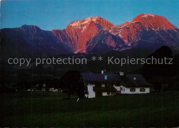 Schoenau Berchtesgaden Alpenglühen am Kehlstein Hoher Göll Bre