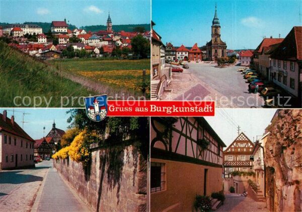 Burgkunstadt Ortsansicht mit Kirche Marktplatz Kirch