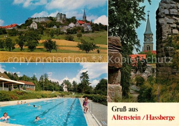 Altenstein Hassberge Blick über die Felder Ruine Kirche Frei