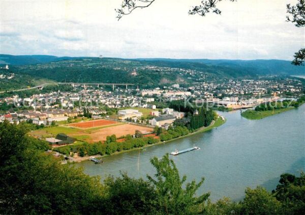 Lahnstein Panorama Blick zur Lahnmündung