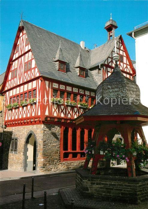 Lahnstein Altes Rathaus mit Weinbrunnen Fachwerkh