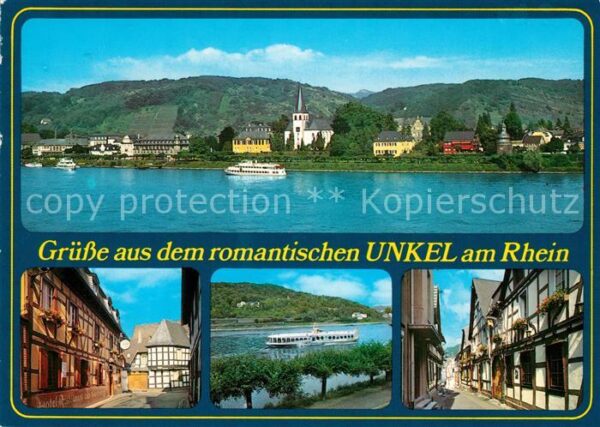 Unkel Rhein Panorama Blick über den Rhein Fahrgasts