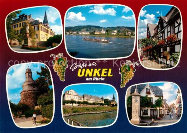 Unkel Rhein Teilansichten Blick über den Rhein Fach