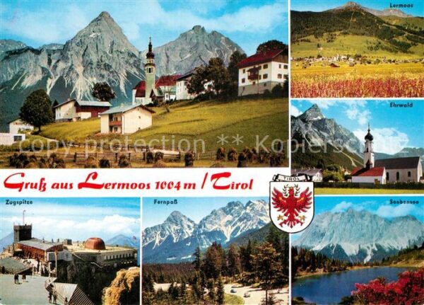 Lermoos Tirol Ortsansicht mit Kirche Landschaftspanor