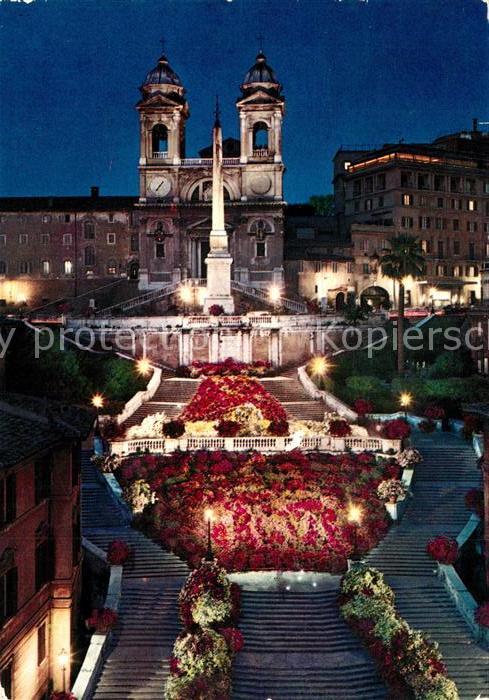 Roma Rom Trinita dei Monti notturno
