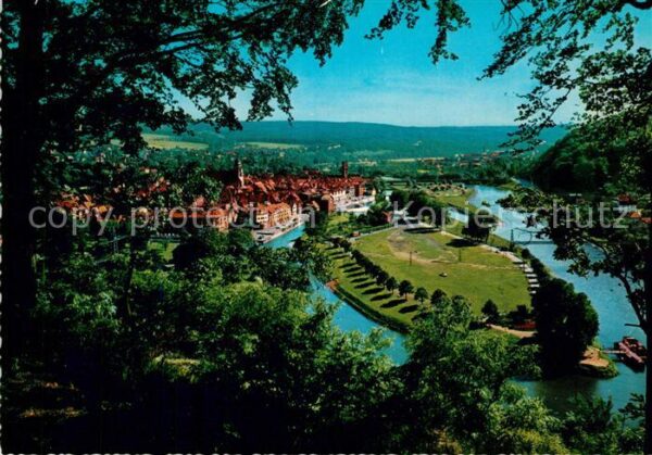 Hannoversch Muenden Blick auf die Stadt Zusammenfluss Werra