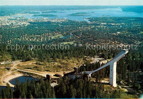 Oslo Norwegen Holmenkollen Fliegeraufnahme