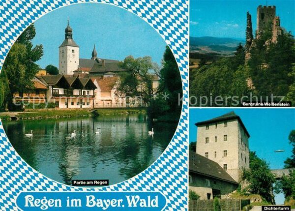 Regen Kirche Burgruine Weißenstein Dichtertur