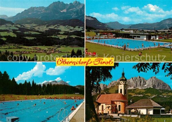 Oberndorf Tirol Fliegeraufnahme Schwimmbad Kirche