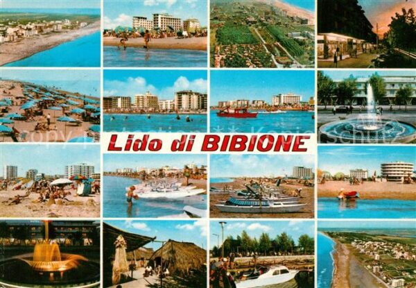 Lido di Bibione Strand Hotelanlagen Hafen Brunnen