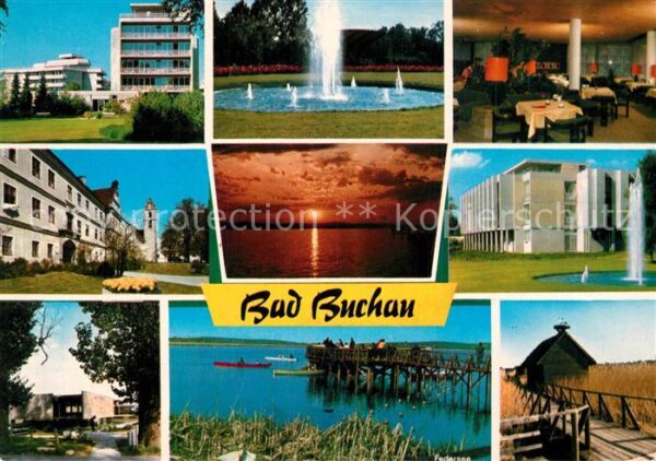 Bad Buchau Federsee Springbrunnen Seebrücke Kurkliniken Abe