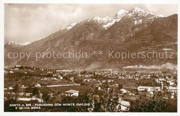 Aosta Panorama con Monte Emilius Becca Nona