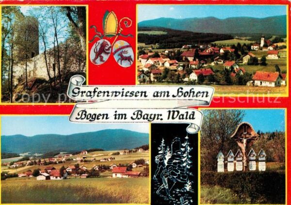 Grafenwiesen Panorama Feldkreuze Burgruine Hoher Bog